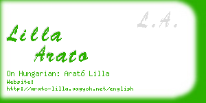 lilla arato business card